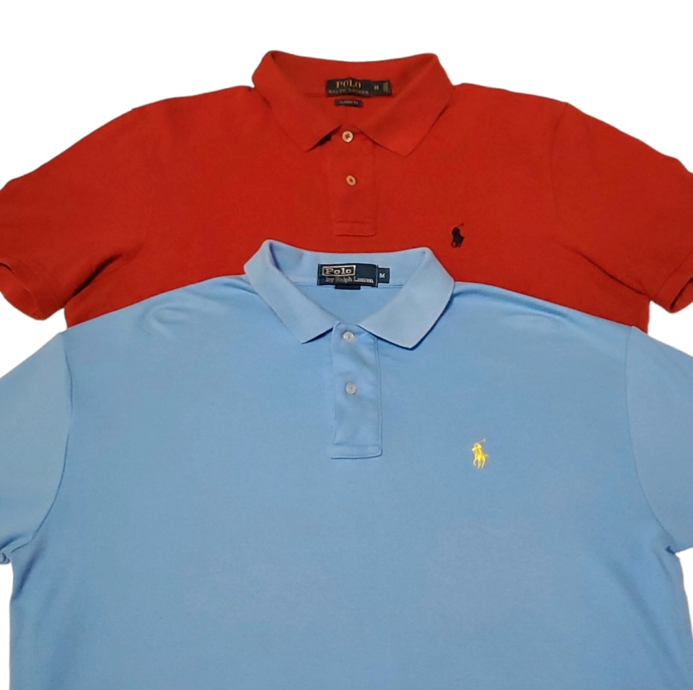 Lot of 2 Vintage Polo Ralph Lauren Polo Shirts Men's Size Medium